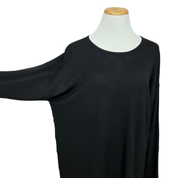 Eskandar Black Sweater Merino Wool Scoop Neck Long Sleeve Lightweight M - Picture 2 of 7